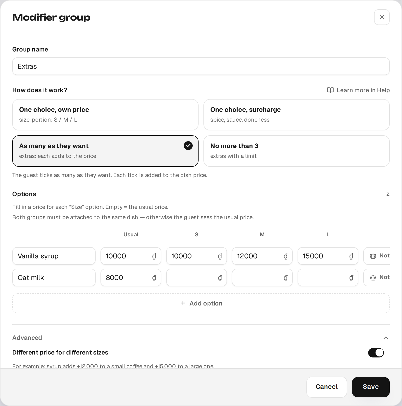 Size-dependent pricing